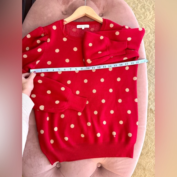 Madison + Hudson puff sleeves red polkadot sweater size medium - Picture 7 of 8